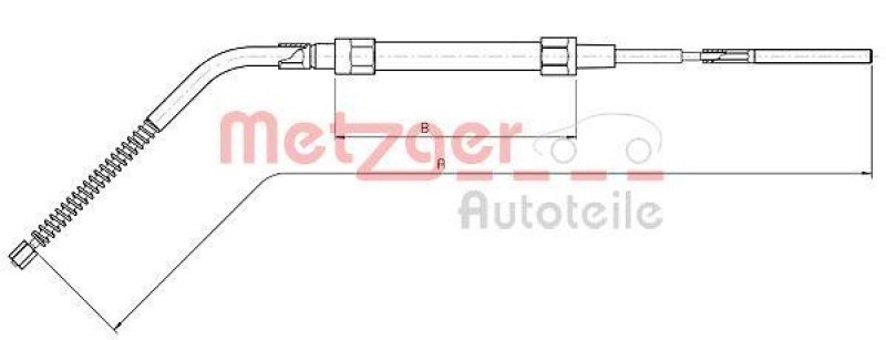 METZGER 10.4134 Seilzug, Feststellbremse für BMW hinten links/rechts