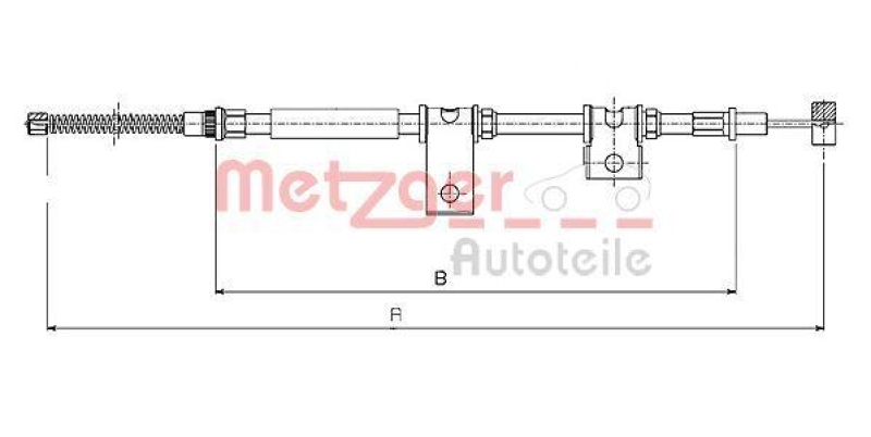 METZGER 17.5016 Seilzug, Feststellbremse für SUZUKI hinten links