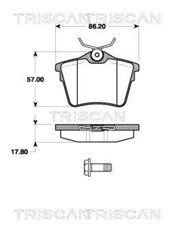 TRISCAN 8110 28036 Bremsbelag Hinten für Peugeot 407