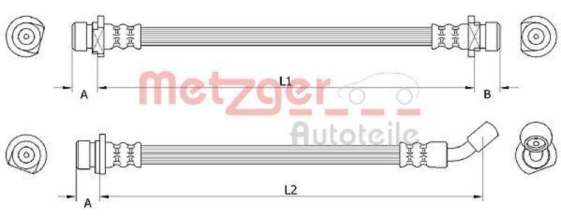 METZGER 4111074 Bremsschlauch f&uuml;r HONDA HA links