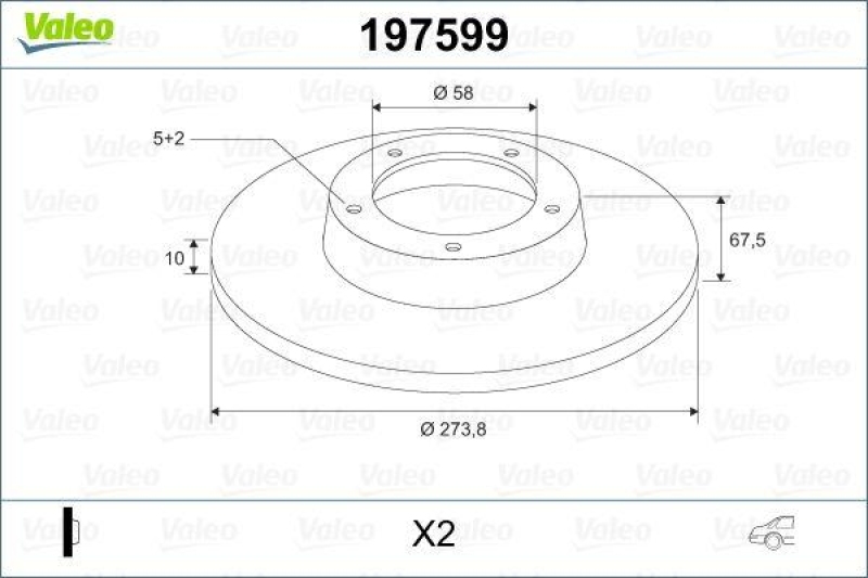 VALEO 197599 Bremsscheibe