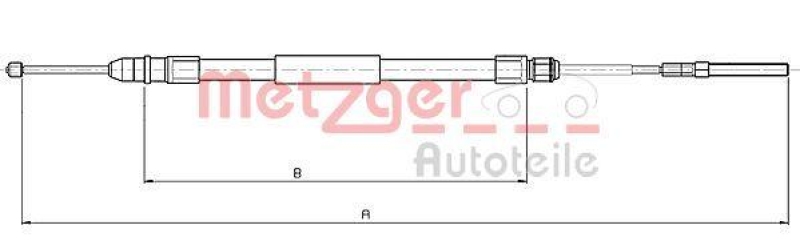 METZGER 10.4136 Seilzug, Feststellbremse für BMW hinten rechts