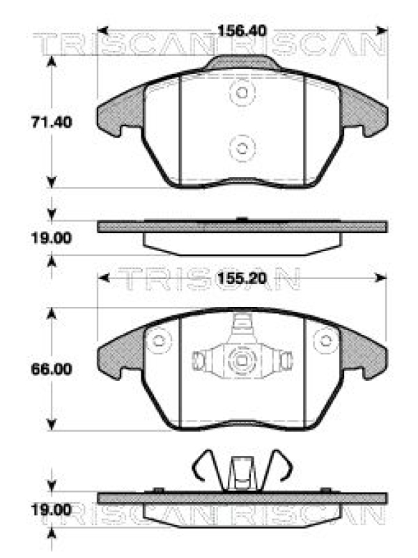 TRISCAN 8110 28038 Bremsbelag Vorne für Psa