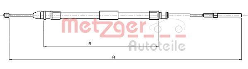 METZGER 10.4137 Seilzug, Feststellbremse für BMW hinten links