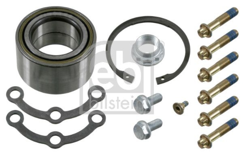 FEBI BILSTEIN 04178 Radlagersatz mit Achsmutter, Befestigungsschrauben und Sicherungsring für Mercedes-Benz