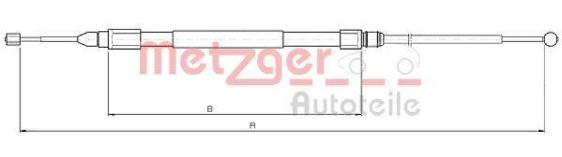 METZGER 10.4138 Seilzug, Feststellbremse für BMW hinten links/rechts