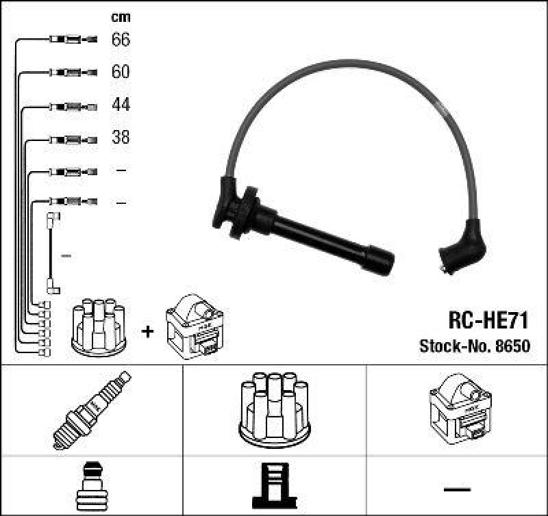 NGK 8650 Zündleitungssatz RC-HE71 |Zündkabel