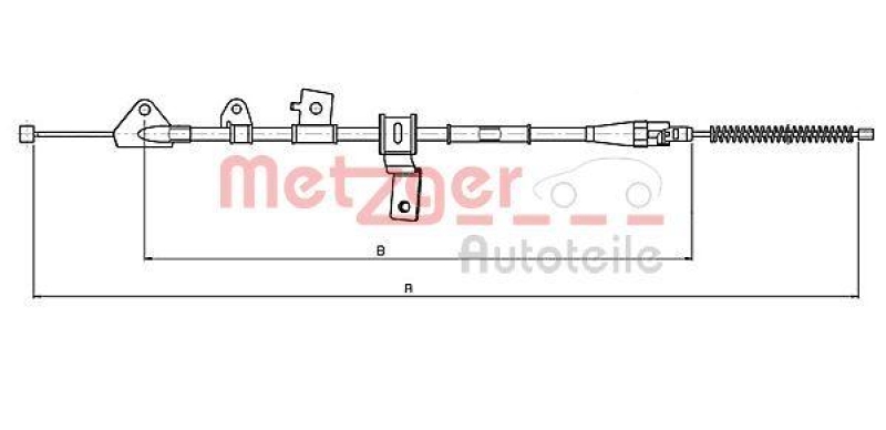 METZGER 17.5069 Seilzug, Feststellbremse für NISSAN/SUZUKI hinten rechts