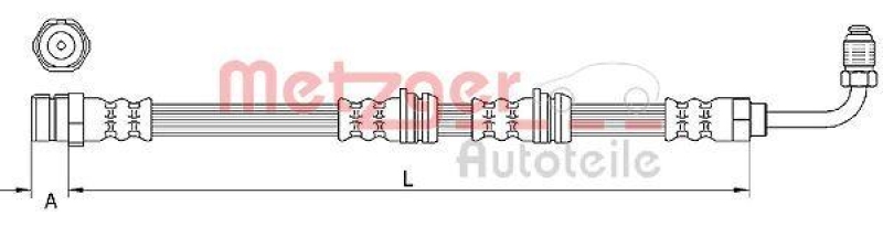 METZGER 4111087 Bremsschlauch für AUDI VA links/rechts