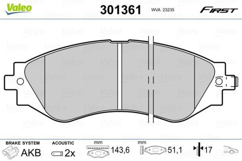 VALEO 301361 SBB-Satz FIRST