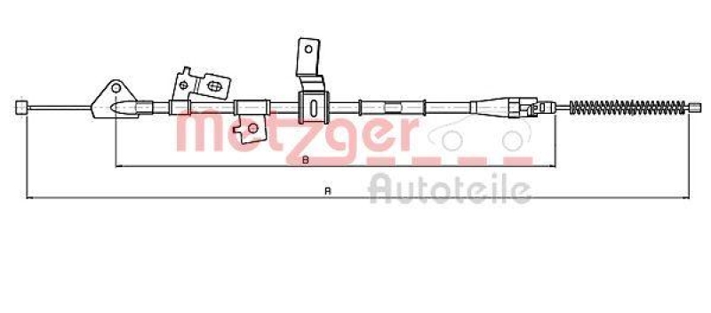 METZGER 17.5070 Seilzug, Feststellbremse für NISSAN/SUZUKI hinten links