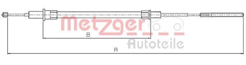 METZGER 10.4153 Seilzug, Feststellbremse für BMW hinten rechts