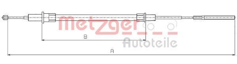 METZGER 10.4154 Seilzug, Feststellbremse für BMW hinten links