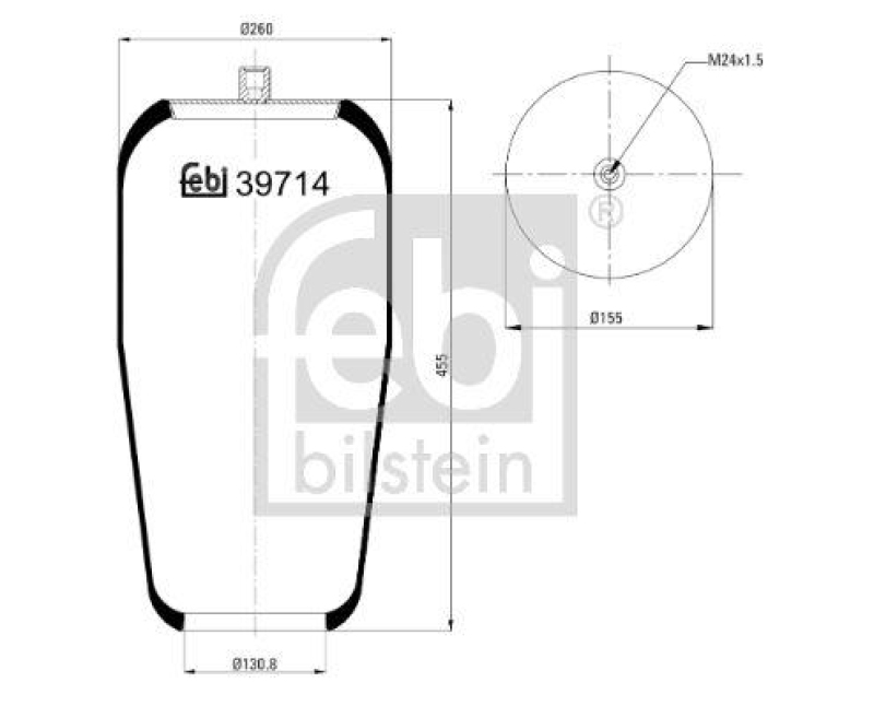 FEBI BILSTEIN 39714 Luftfederbalg ohne Kolben für Mercedes-Benz