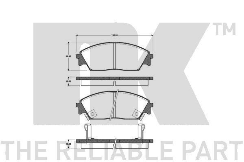 NK 222615 Bremsbelagsatz, Scheibenbremse für ACURA, HONDA