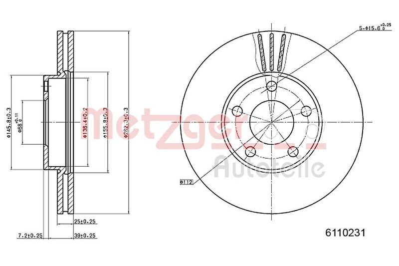 METZGER 6110231 Bremsscheibe Lack/Ks/Hc für VW VA