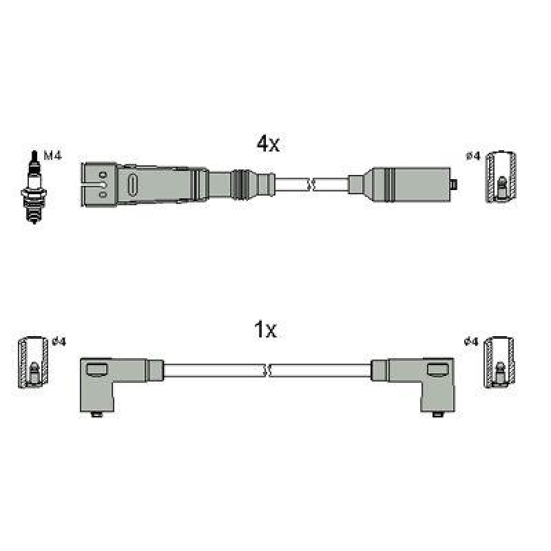 HITACHI 134786 Zündkabelsatz für SEAT u.a.