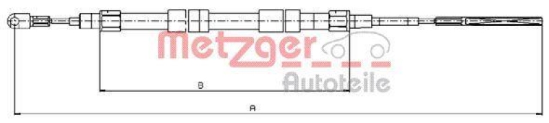 METZGER 10.4156 Seilzug, Feststellbremse für BMW hinten links/rechts