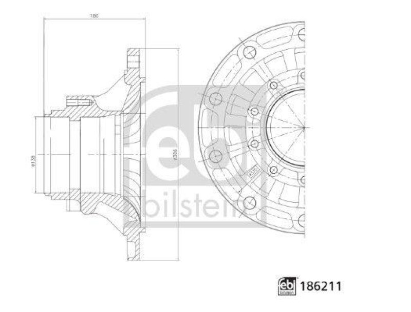 FEBI BILSTEIN 186211 Radnabe ohne Radlager für Sauer