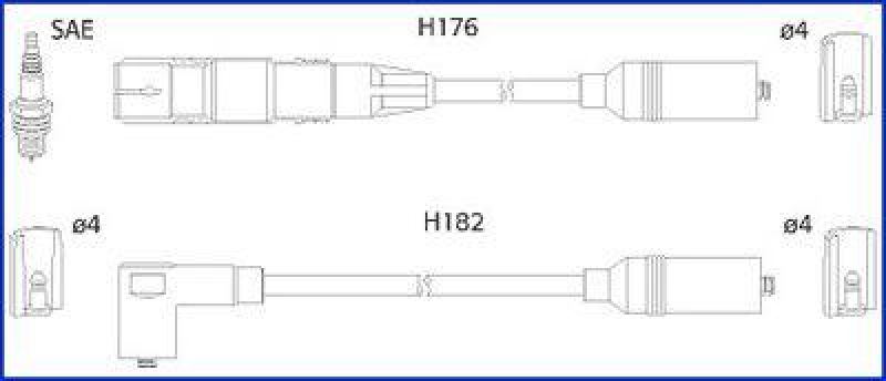 HITACHI 134790 Zündkabelsatz für SEAT u.a.