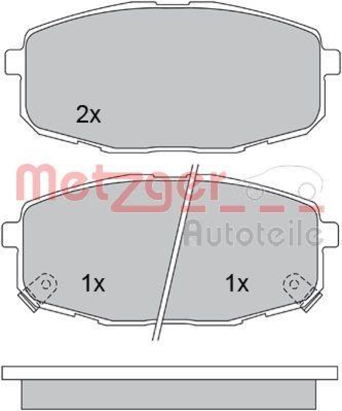 METZGER 1170097 Bremsbelagsatz, Scheibenbremse WVA 23 966