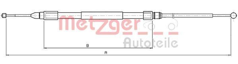 METZGER 10.4159 Seilzug, Feststellbremse für BMW hinten links/rechts