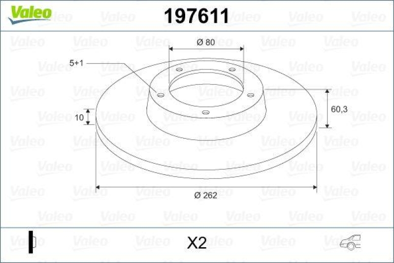 VALEO 197611 Bremsscheibe