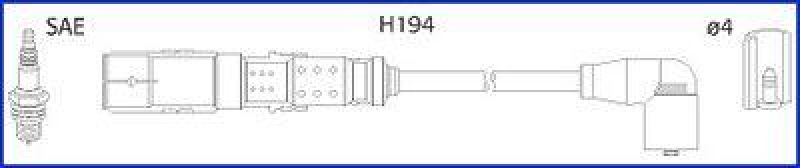 HITACHI 134792 Zündkabelsatz für SKODA u.a.