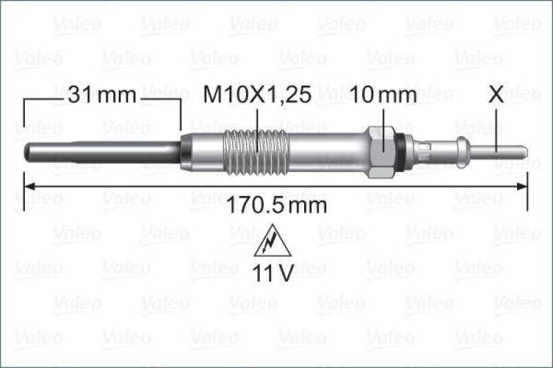 VALEO 345244 Glühkerze MITSUBISHI, L 200 / TRITON