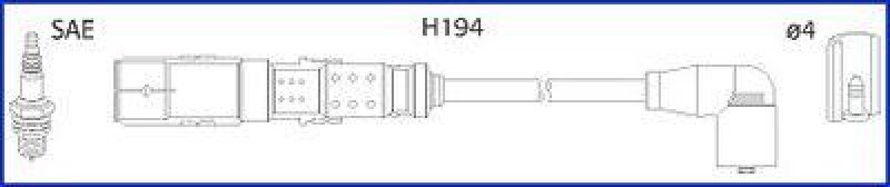 HITACHI 134792 Zündkabelsatz für SKODA u.a.