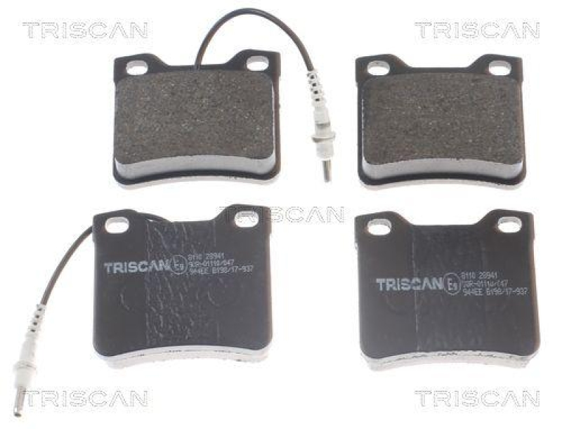 TRISCAN 8110 28941 Bremsbelag Hinten für Peugeot 605