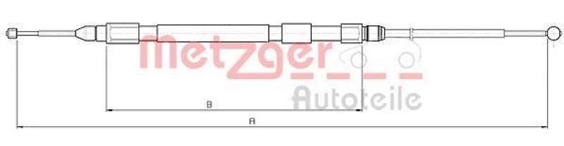 METZGER 10.4232 Seilzug, Feststellbremse für BMW hinten links/rechts