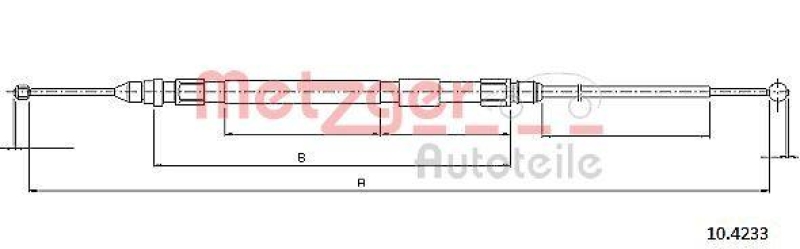 METZGER 10.4233 Seilzug, Feststellbremse für BMW hinten links/rechts