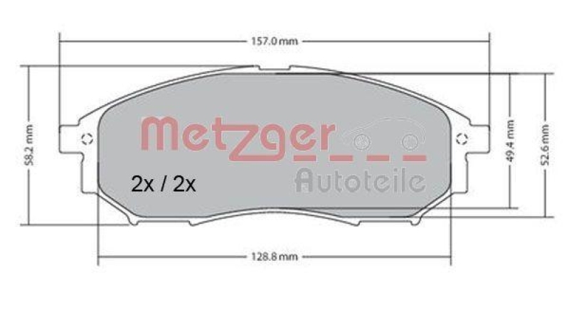 METZGER 1170101 Bremsbelagsatz, Scheibenbremse WVA 23 698