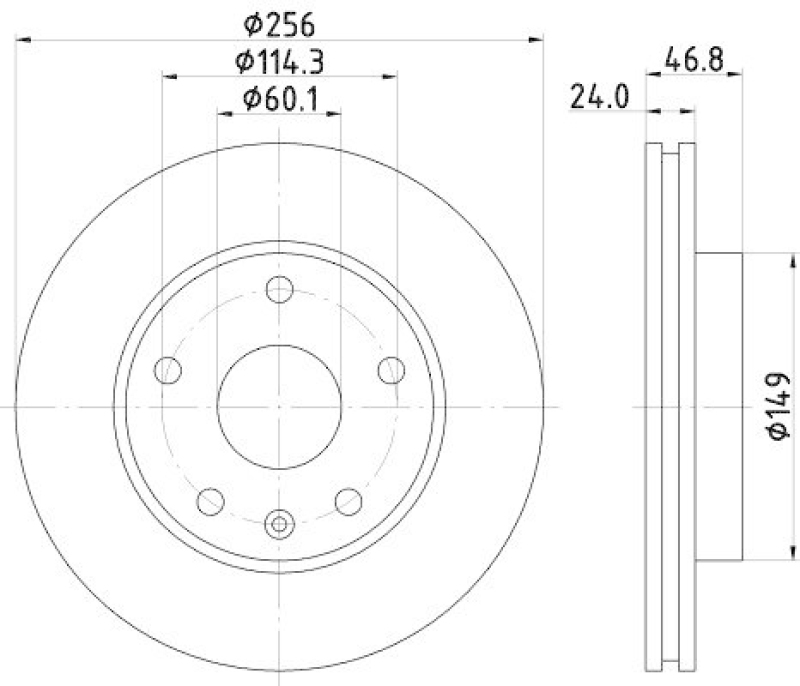 HELLA 8DD 355 113-571 Bremsscheibe 54556