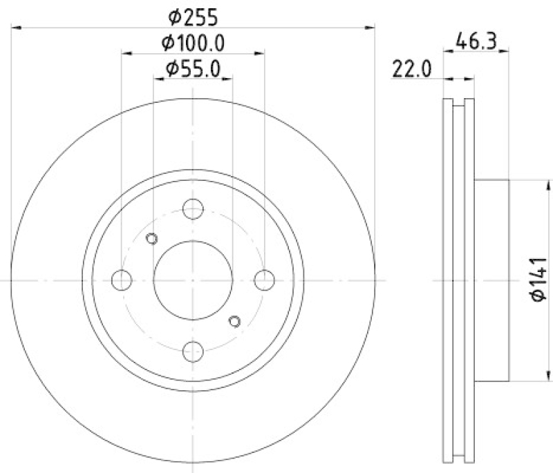 HELLA 8DD 355 113-581 Bremsscheibe für TOYOTA