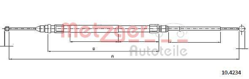 METZGER 10.4234 Seilzug, Feststellbremse für BMW hinten links/rechts