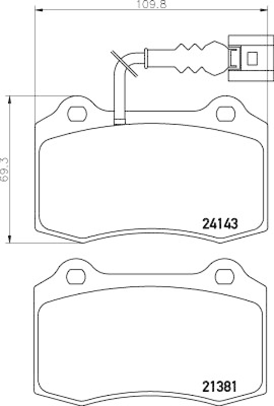 HELLA 8DB 355 011-741 Bremsbelagsatz Scheibenbremse