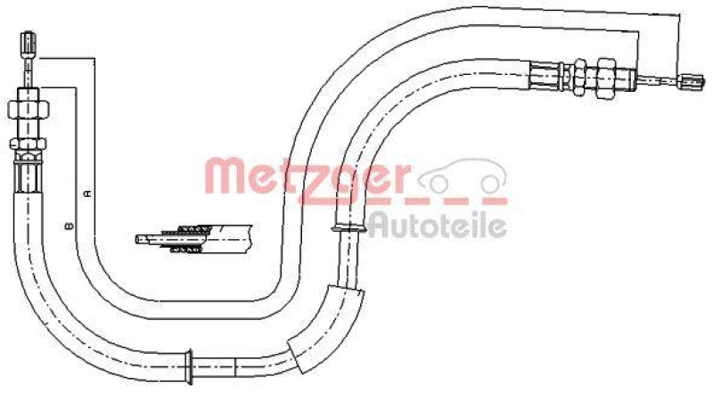 METZGER 17.6105 Seilzug, Feststellbremse für CHRYSLER MITTE