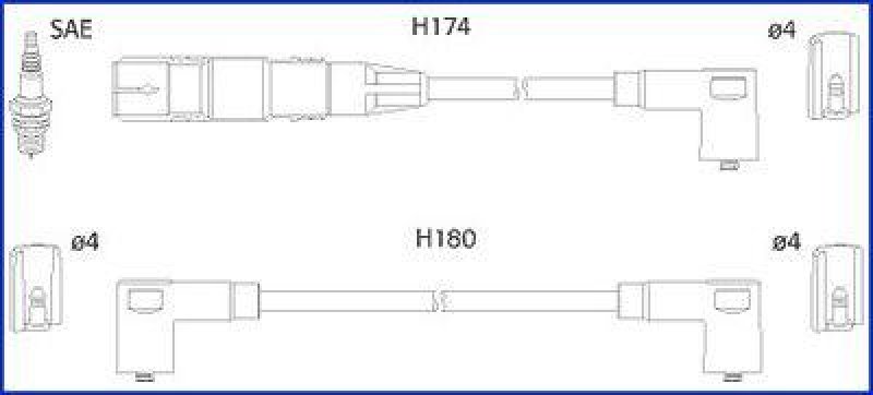 HITACHI 134808 Zündkabelsatz für VW u.a.