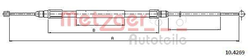 METZGER 10.4269 Seilzug, Feststellbremse für BMW hinten links