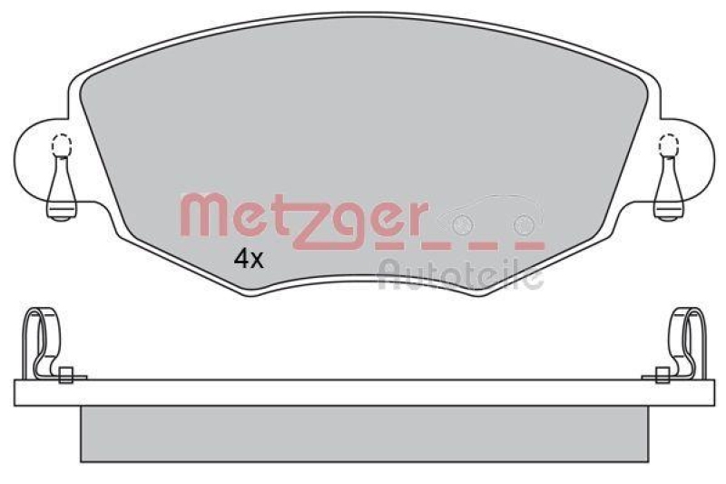 METZGER 1170107 Bremsbelagsatz, Scheibenbremse WVA 23 279