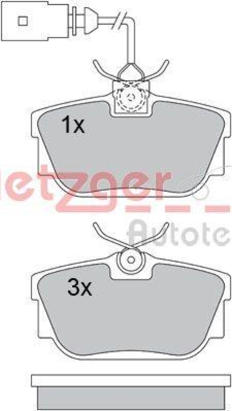 METZGER 1170109 Bremsbelagsatz, Scheibenbremse WVA 23 224