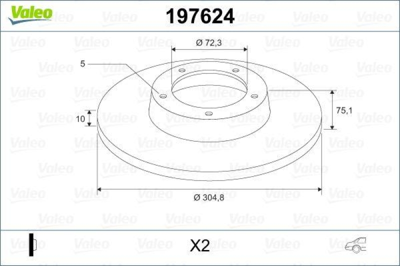 VALEO 197624 Bremsscheibe