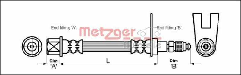 METZGER 4111159 Bremsschlauch für PEUGEOT VA rechts