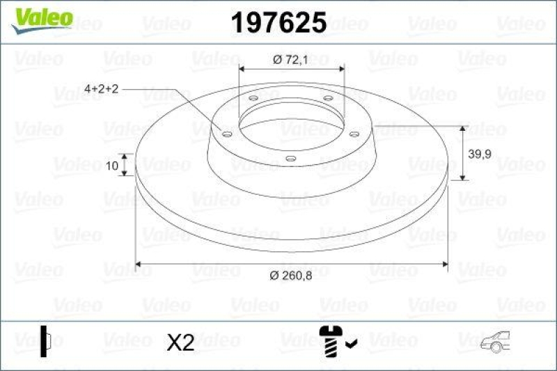 VALEO 197625 Bremsscheibe