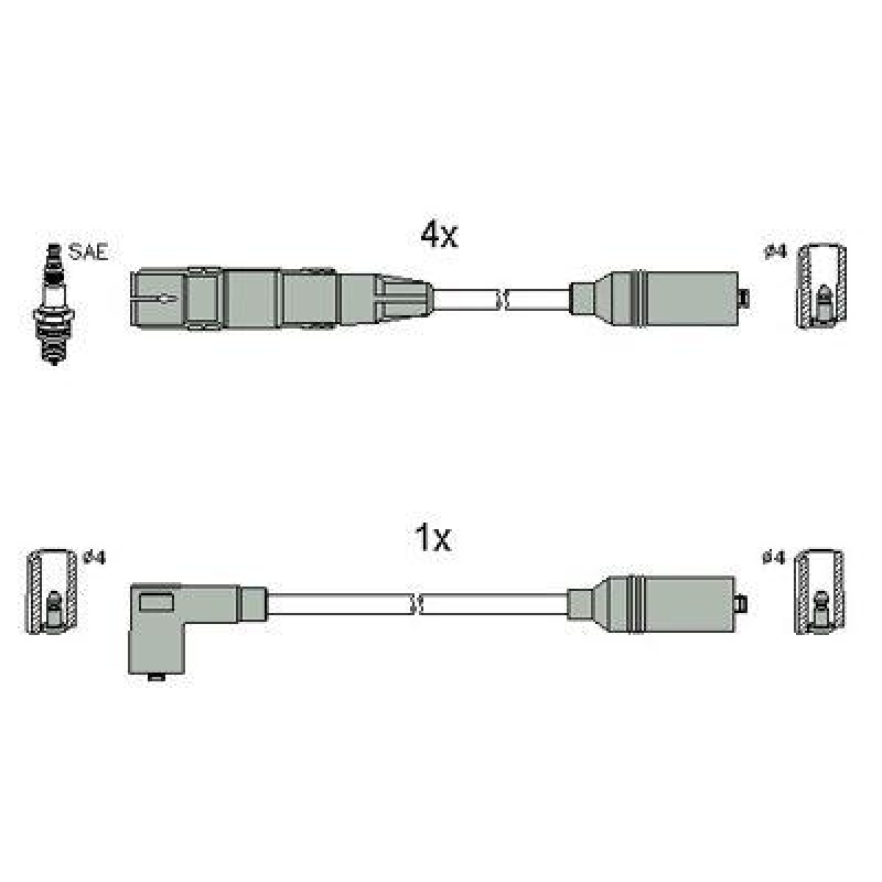 HITACHI 134831 Zündkabelsatz für AUDI u.a.