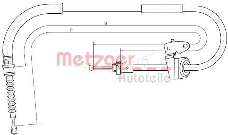 METZGER 10.4305 Seilzug, Feststellbremse für MINI hinten links