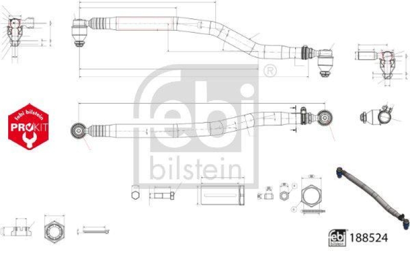 FEBI BILSTEIN 188524 Lenkstange für Volvo