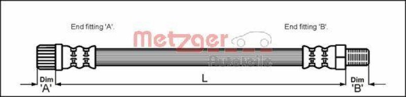 METZGER 4111162 Bremsschlauch f&uuml;r PEUGEOT VA links/rechts